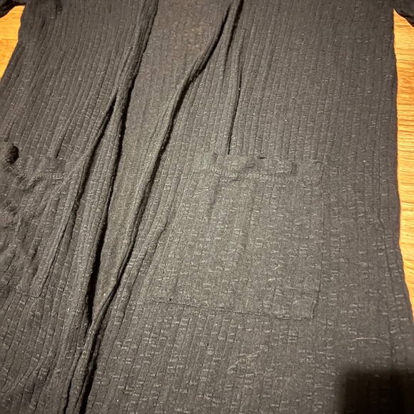 Just Be 3/4 sleeve black long cardigan - Picture 2 of 6